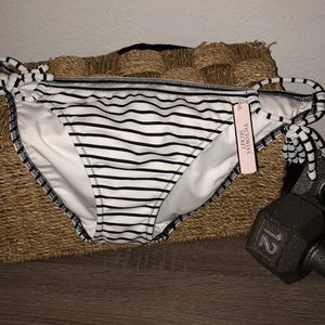 Victoria Secrets small Black white striped bikini